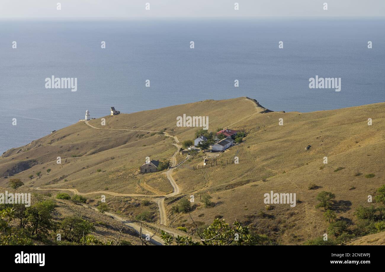The slopes of the cape Meganom, Crimea. Stock Photo