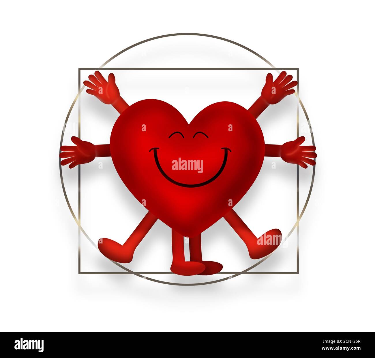Vitruvian heart Stock Photo