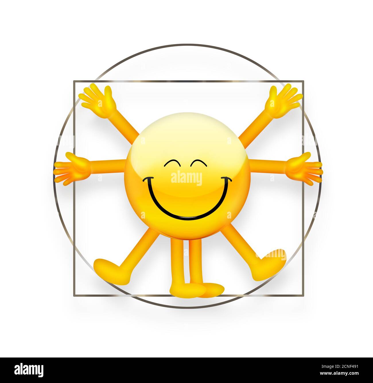 Vitruvian Emoticon Stock Photo