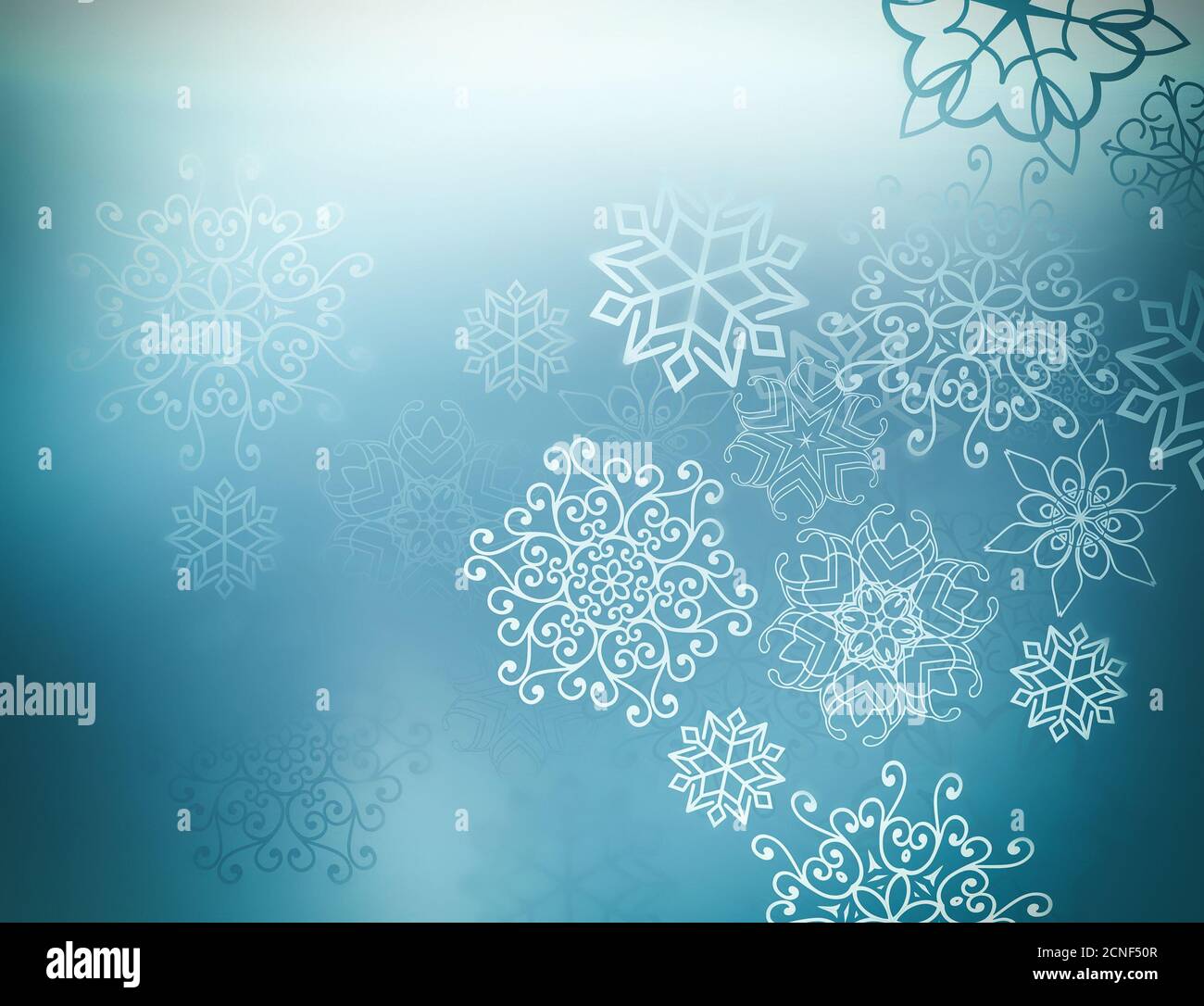 Blue background with festive snowflakes hi-res stock photography and ...