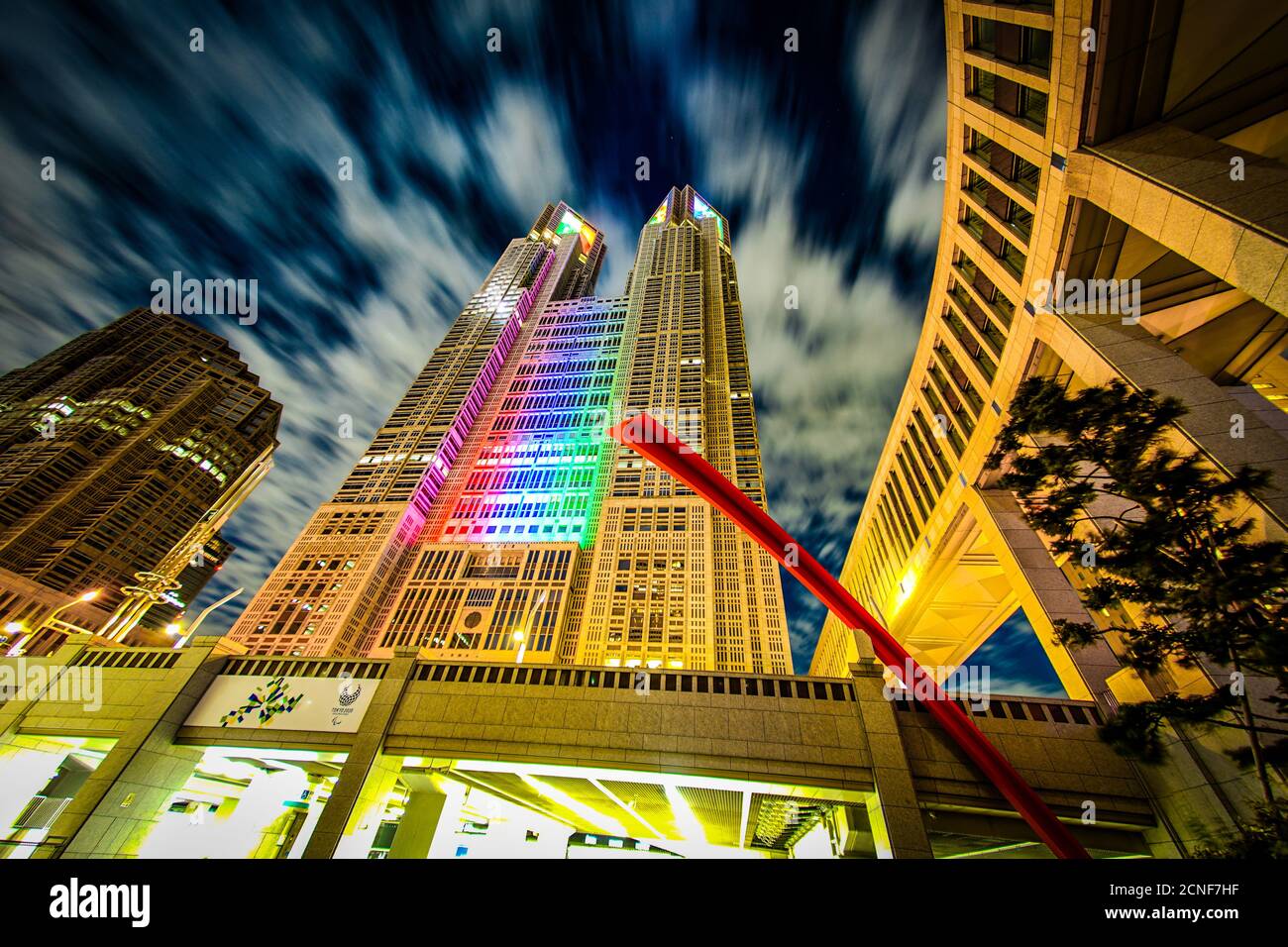 Tokyo Metropolitan Government (Olympic and Paralympic color light up) Stock Photo
