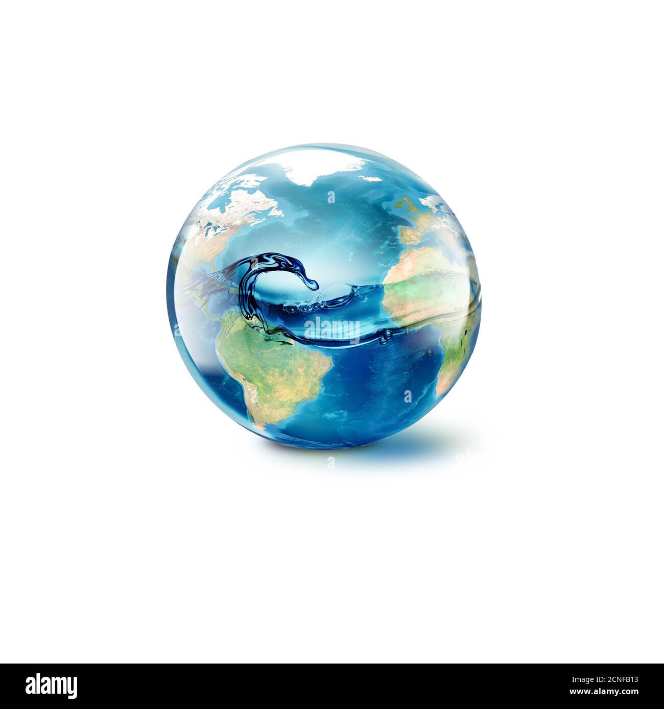 Abstract world with water inside Stock Photo