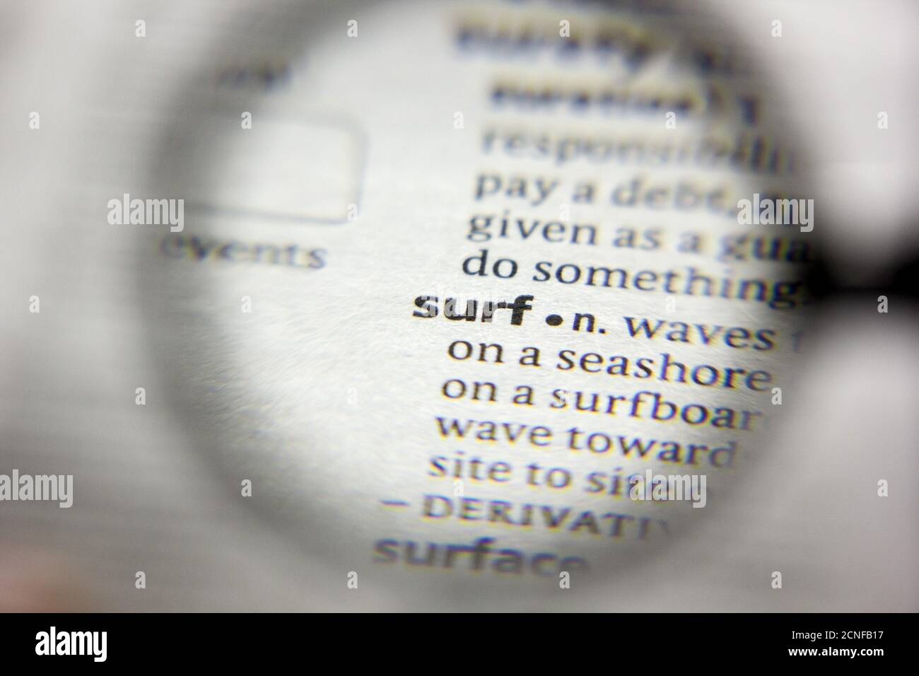 The word or phrase Surf in a dictionary Stock Photo Alamy