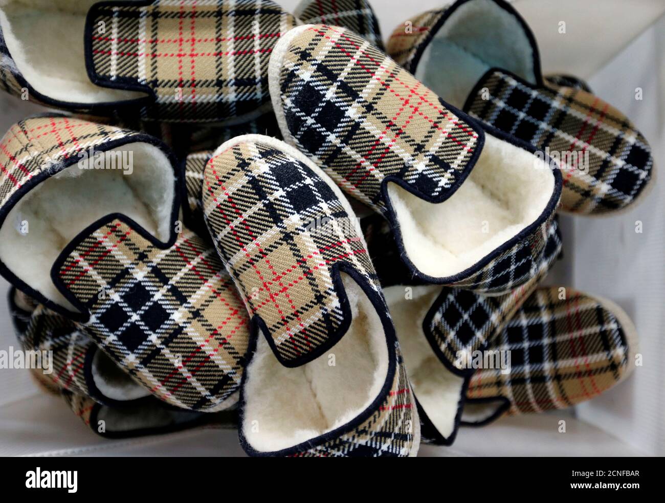 Charentaise slippers are pictured at the Maison Rondinaud company factory  in Rivieres, near La Rochefoucauld, in Charente region, France February 7,  2018. REUTERS/Regis Duvignau Stock Photo - Alamy