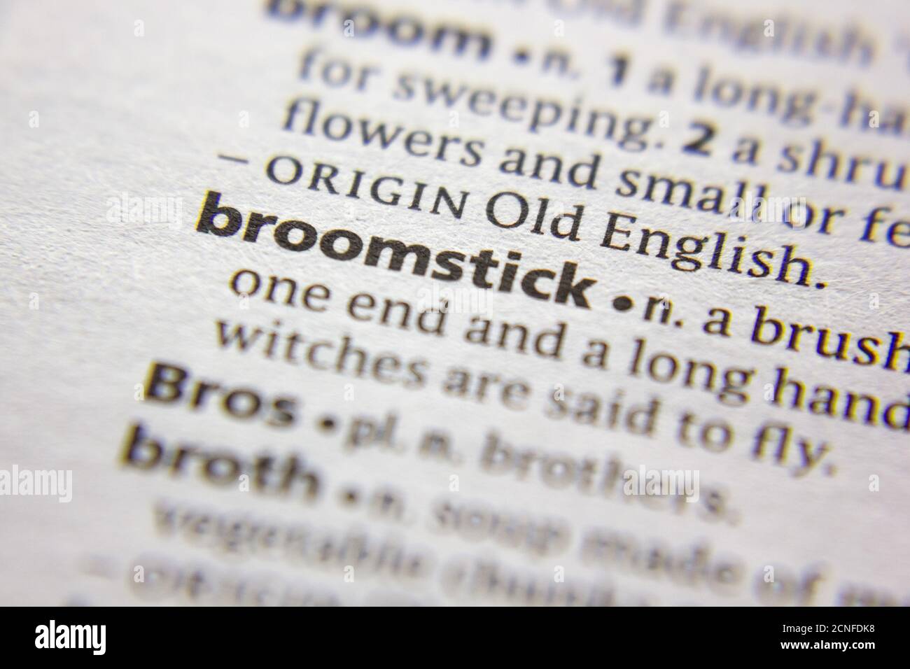 Word or phrase Broomstick in a dictionary Stock Photo Alamy