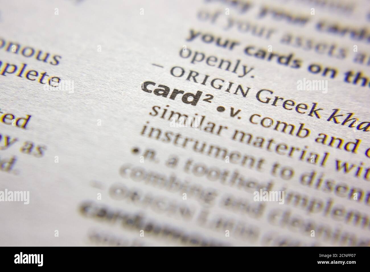 Word or phrase Card in a dictionary Stock Photo - Alamy