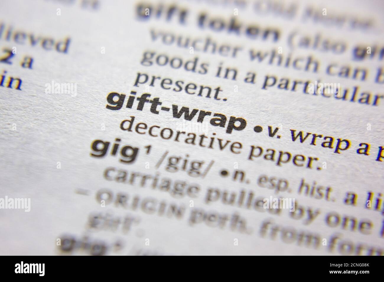 Word or phrase Giftwrap in a dictionary Stock Photo Alamy