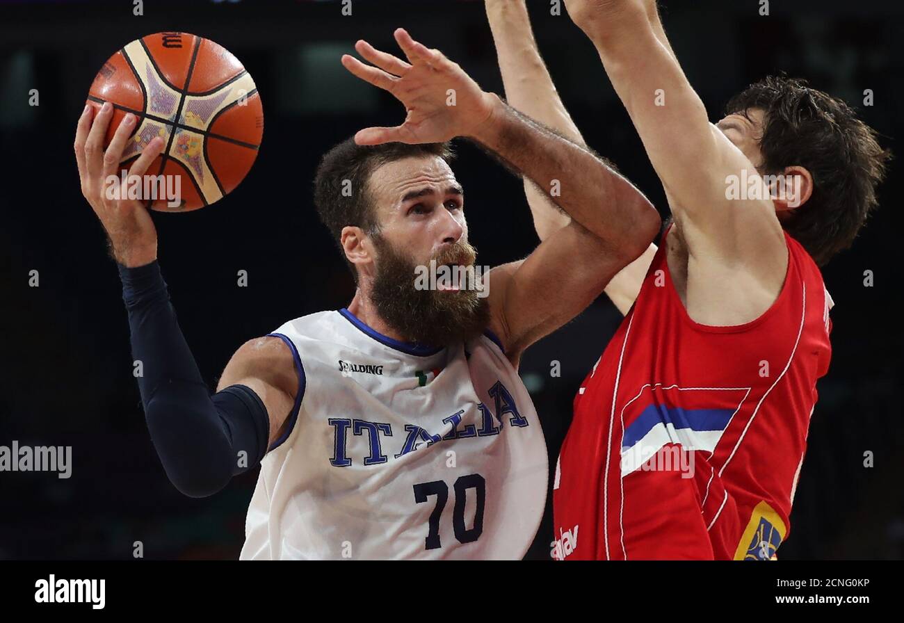 Basketball - Italy v Serbia - European Championships EuroBasket 2017  Quarter Finals - Istanbul, Turkey - September 13, 2017 - Luigi Datome of  Italy and Boban Marjanovic of Serbia in action. REUTERS/Osman Orsal Stock  Photo - Alamy