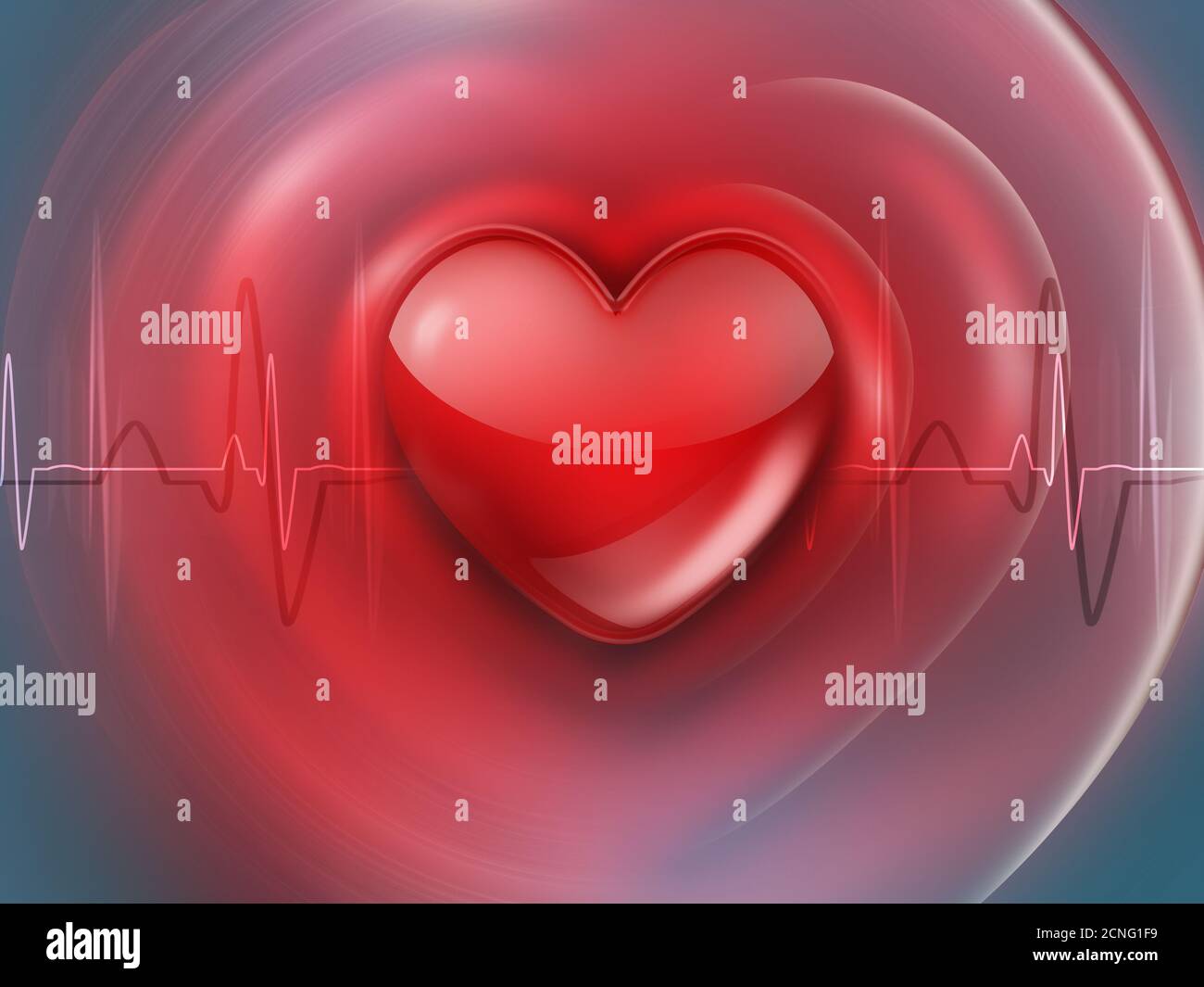 Medical background with red heart Stock Photo