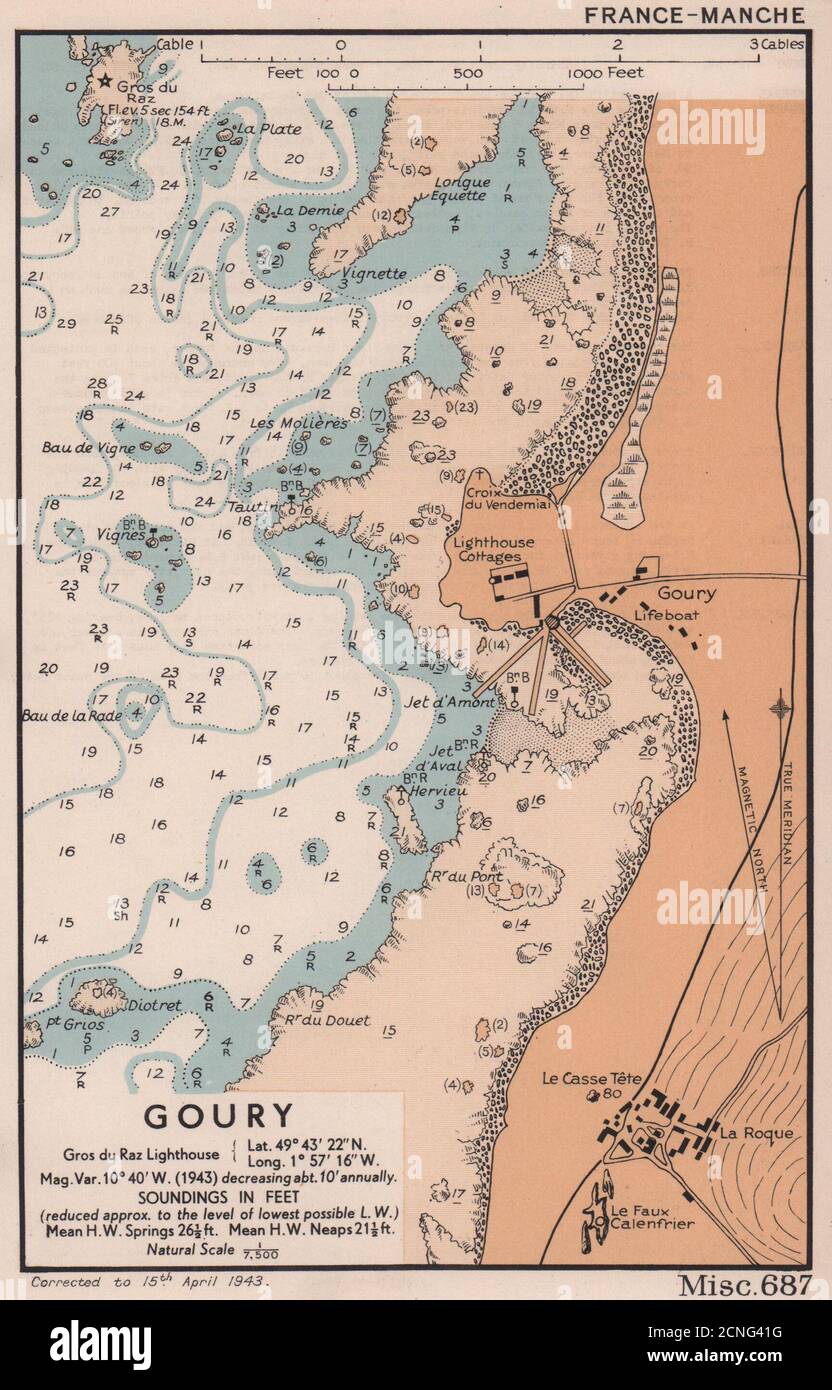 Devon ADMIRALTY 1943 old map Salcombe Harbour town plan /& sea coast chart
