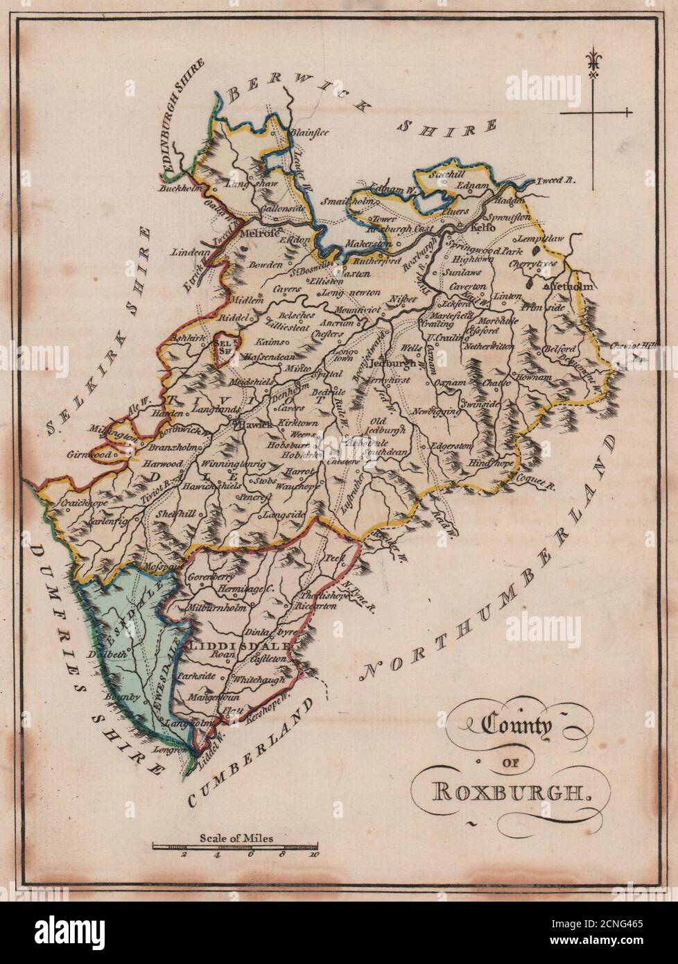 Old Roxburgh County of Roxburgh. Roxburghshire. SAYER / ARMSTRONG 1787 old antique ...