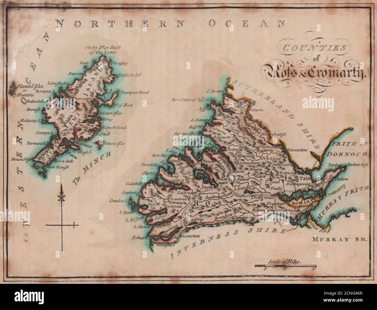 counties-of-ross-cromarty-sayer-armstrong-1787-old-antique-map
