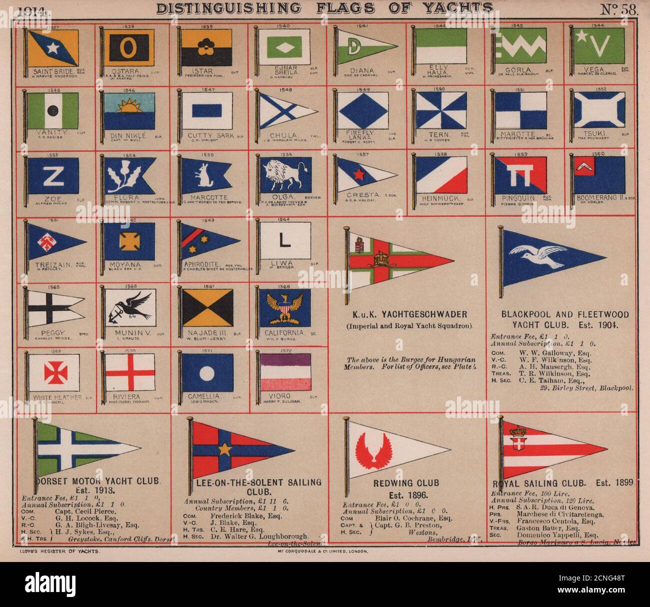 YACHT & SAILING CLUB FLAGS. Assorted Redwing Dorset Blackpool Fleetwood