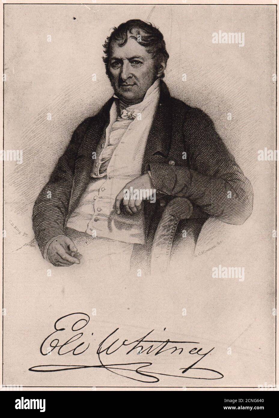 Eli Whitney. US 1903 old antique vintage print picture Stock Photo - Alamy