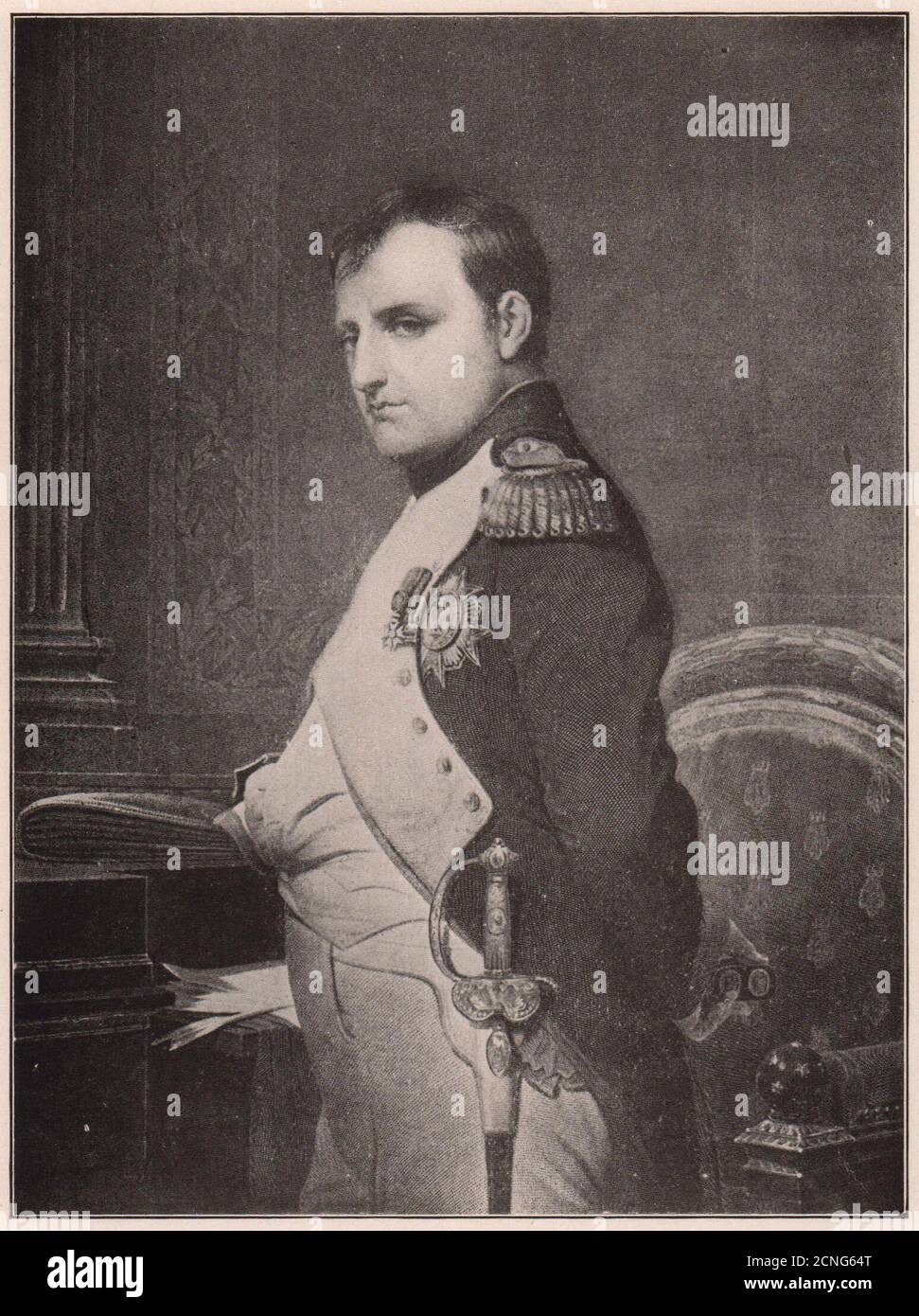 Napoleon Bonaparte: After A Painting by Paul Delaroche. France 1903 old print Stock Photo