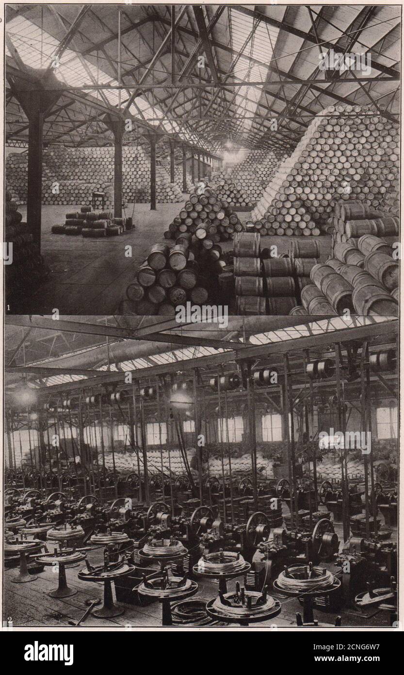 Wire-Nail Warehouse, Capacity 7,000 tons 1904 old antique print picture Stock Photo