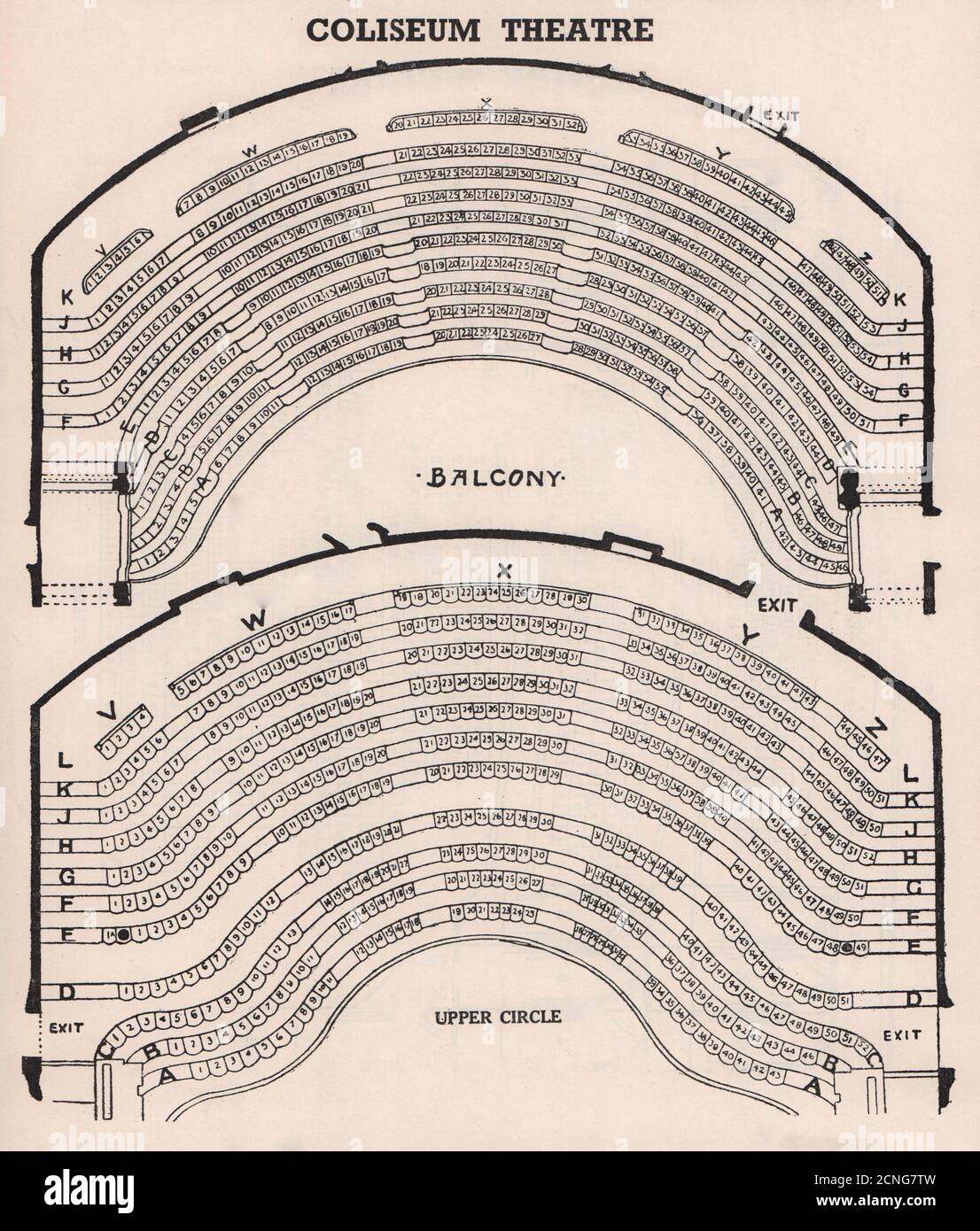 COLOSSEUM THEATRE Vintage Seating Balcony Upper Circle London W End 