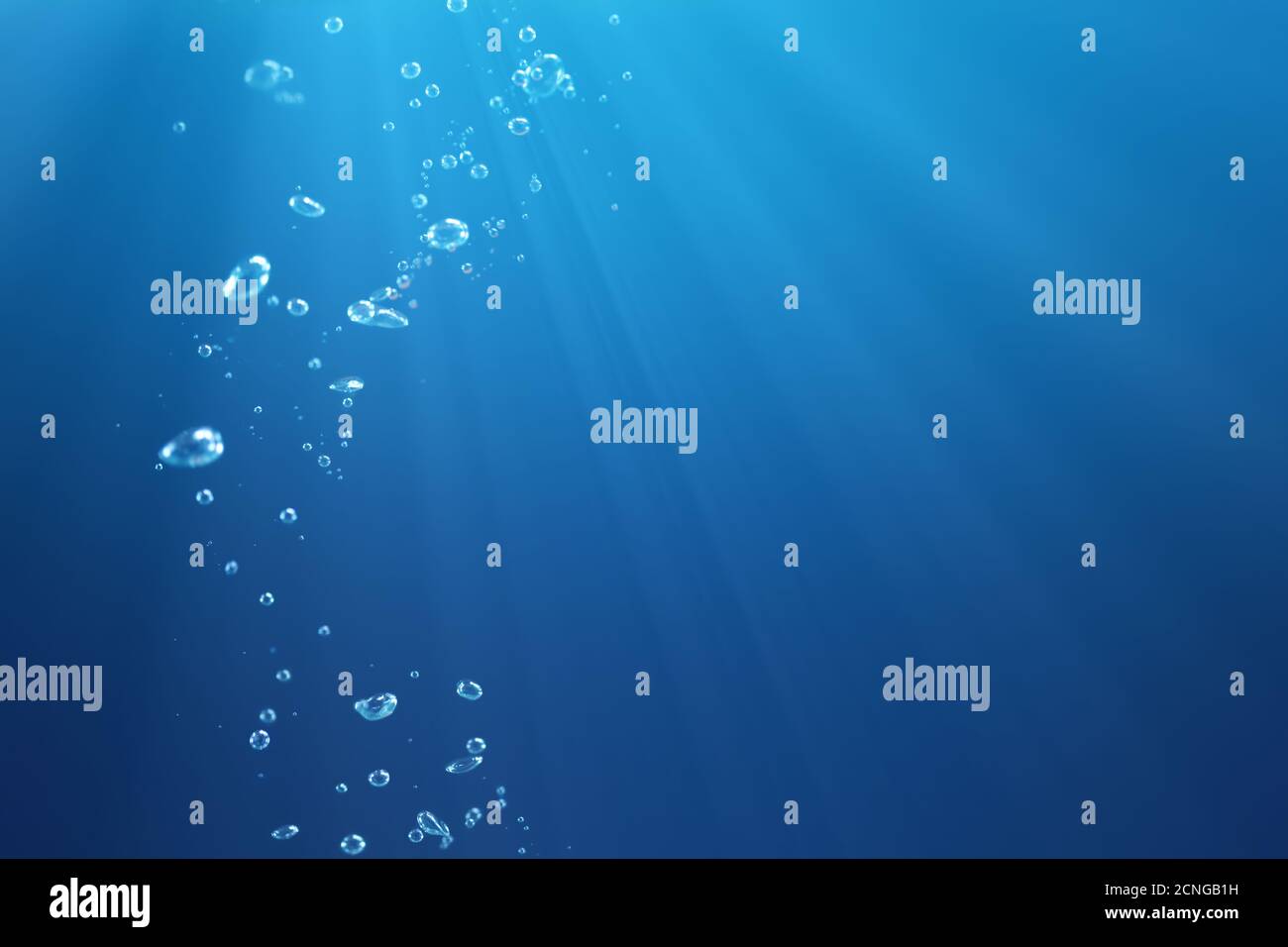 air bubbles under water Stock Photo