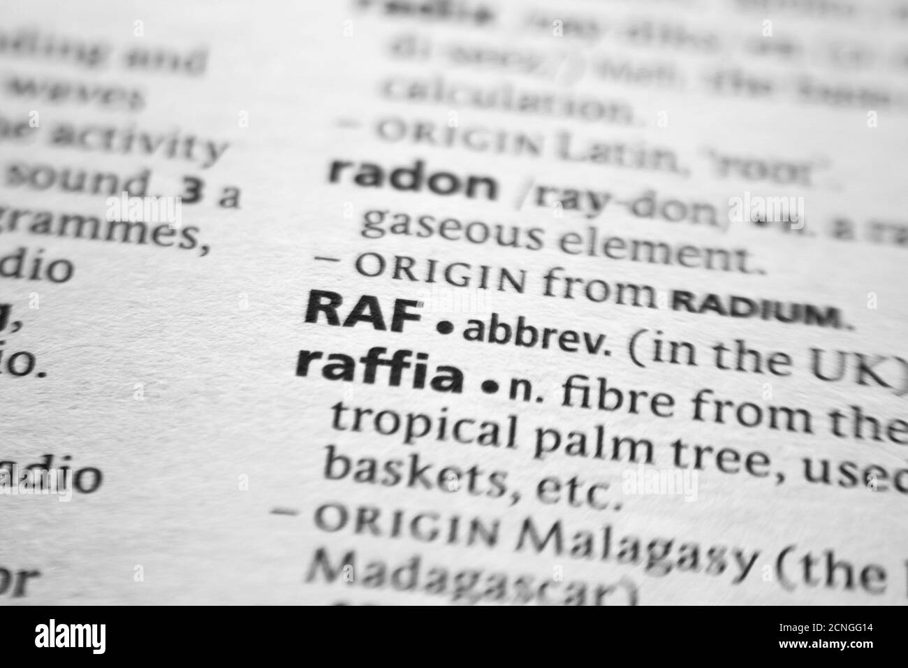 Word or phrase RAF in a dictionary Stock Photo Alamy