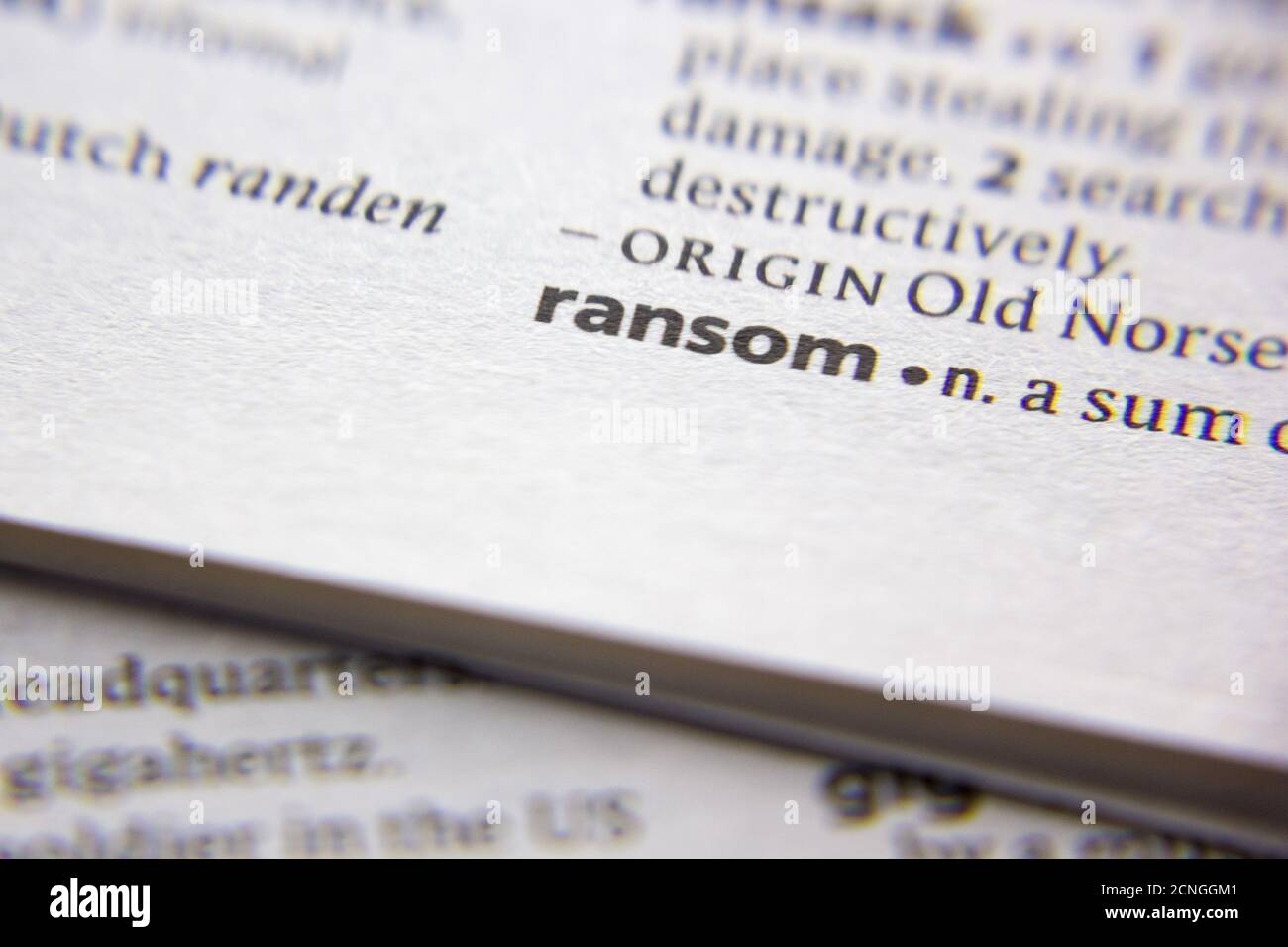 Word or phrase Ransom in a dictionary Stock Photo - Alamy
