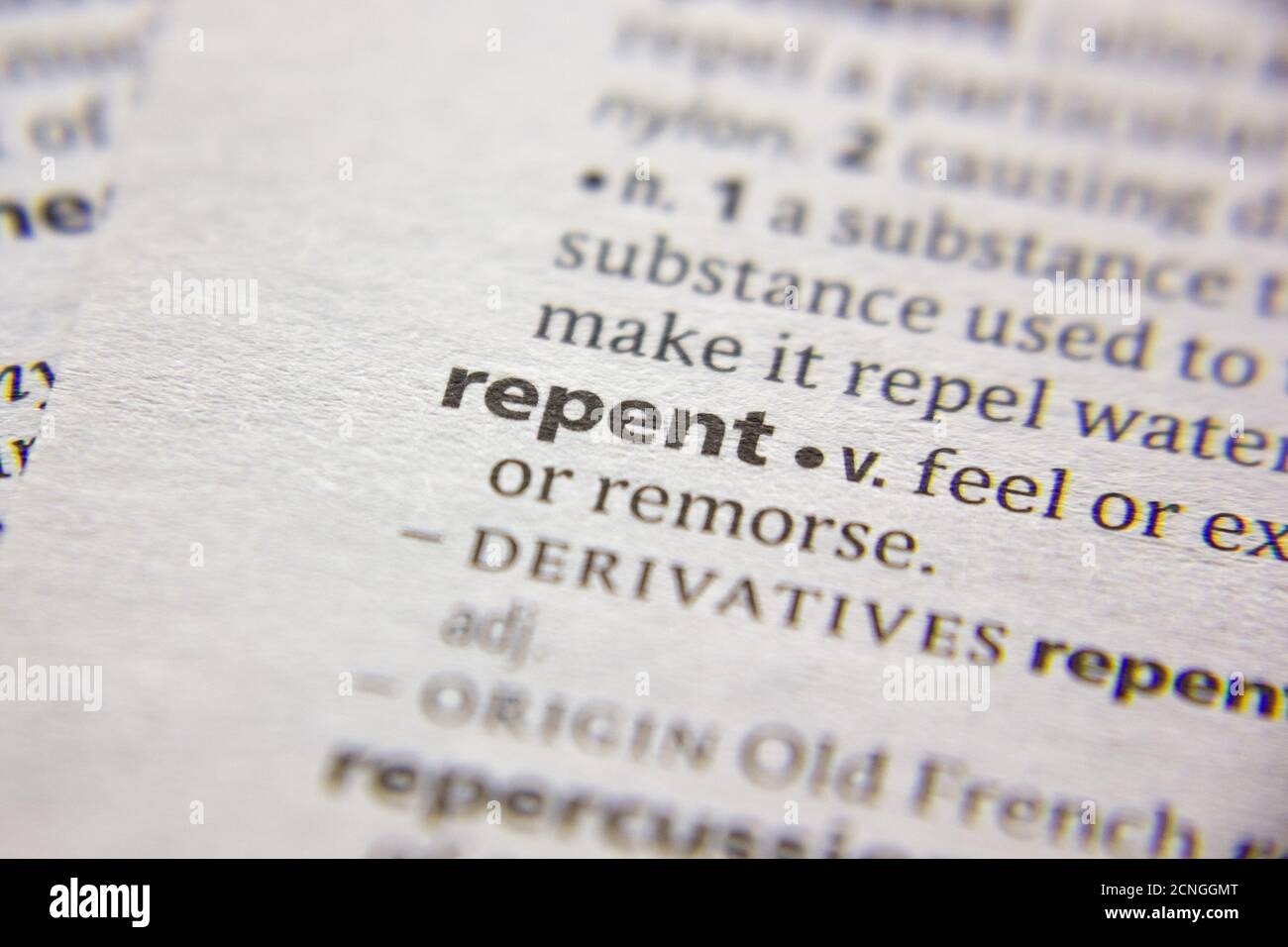 Word or phrase Repent in a dictionary Stock Photo Alamy