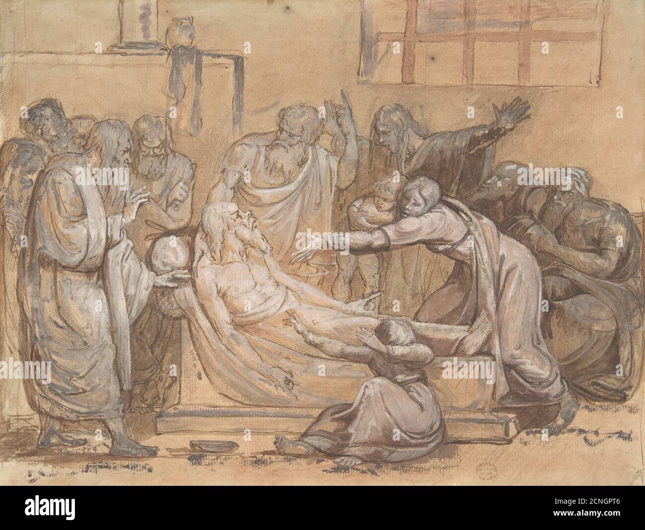 Death of Socrates, 19th century. Stock Photo