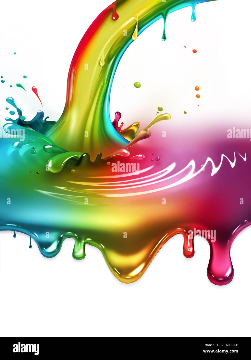 rainbow paint splash Stock Photo