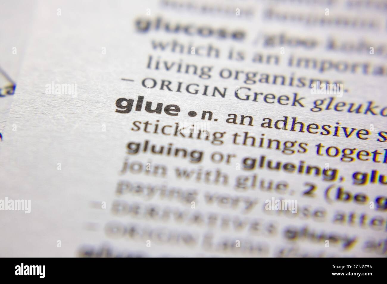 Word or phrase Glue in a dictionary Stock Photo Alamy