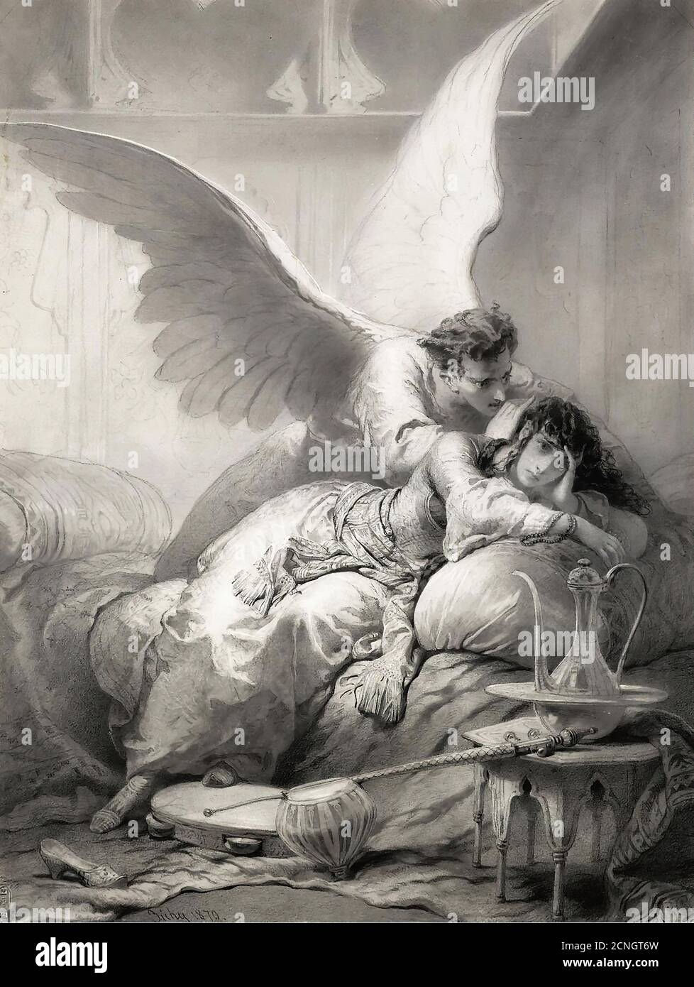 Zichy Mihaly Von - Angel Whispering to an Odalisque (the Angel's