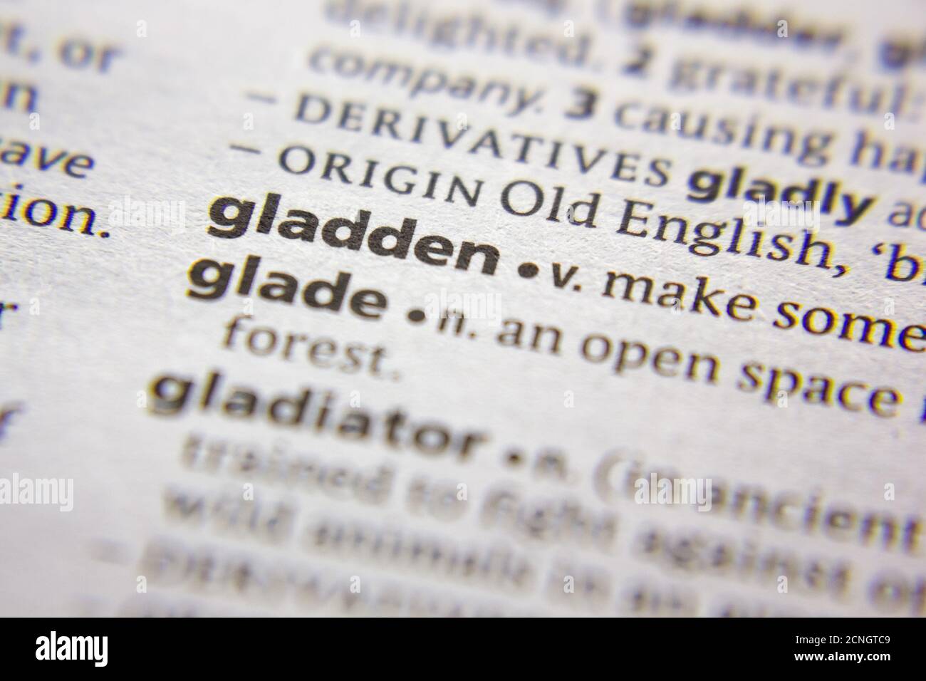 Glede Definetion Word or phrase Gladden in a dictionary Stock Photo - Alamy