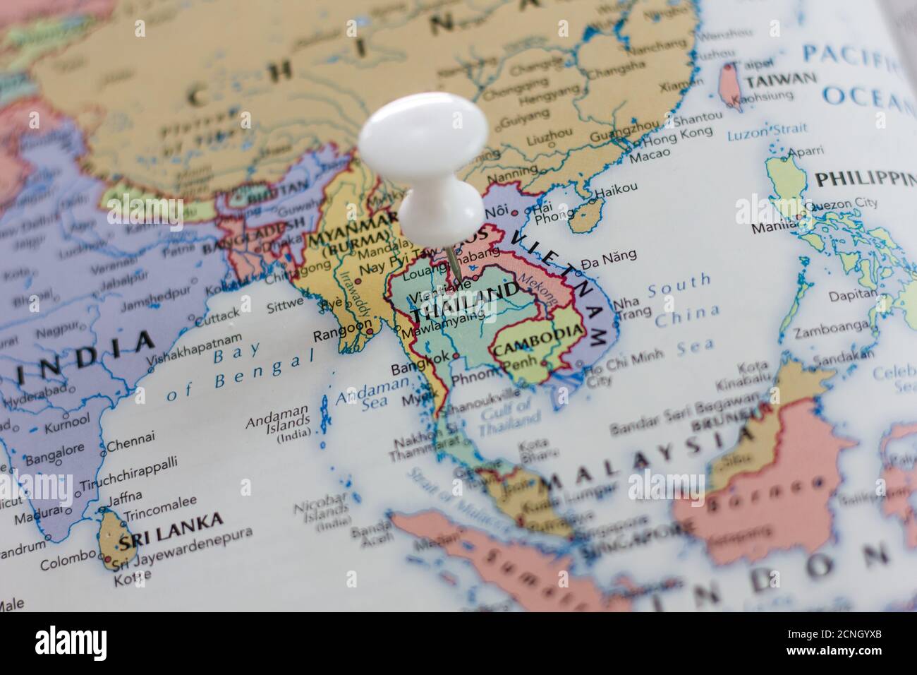 Thailand On The Map Of The World Or Atlas Stock Photo Alamy Thailand On The Map Of The World Or Atlas 2CNGYXB 