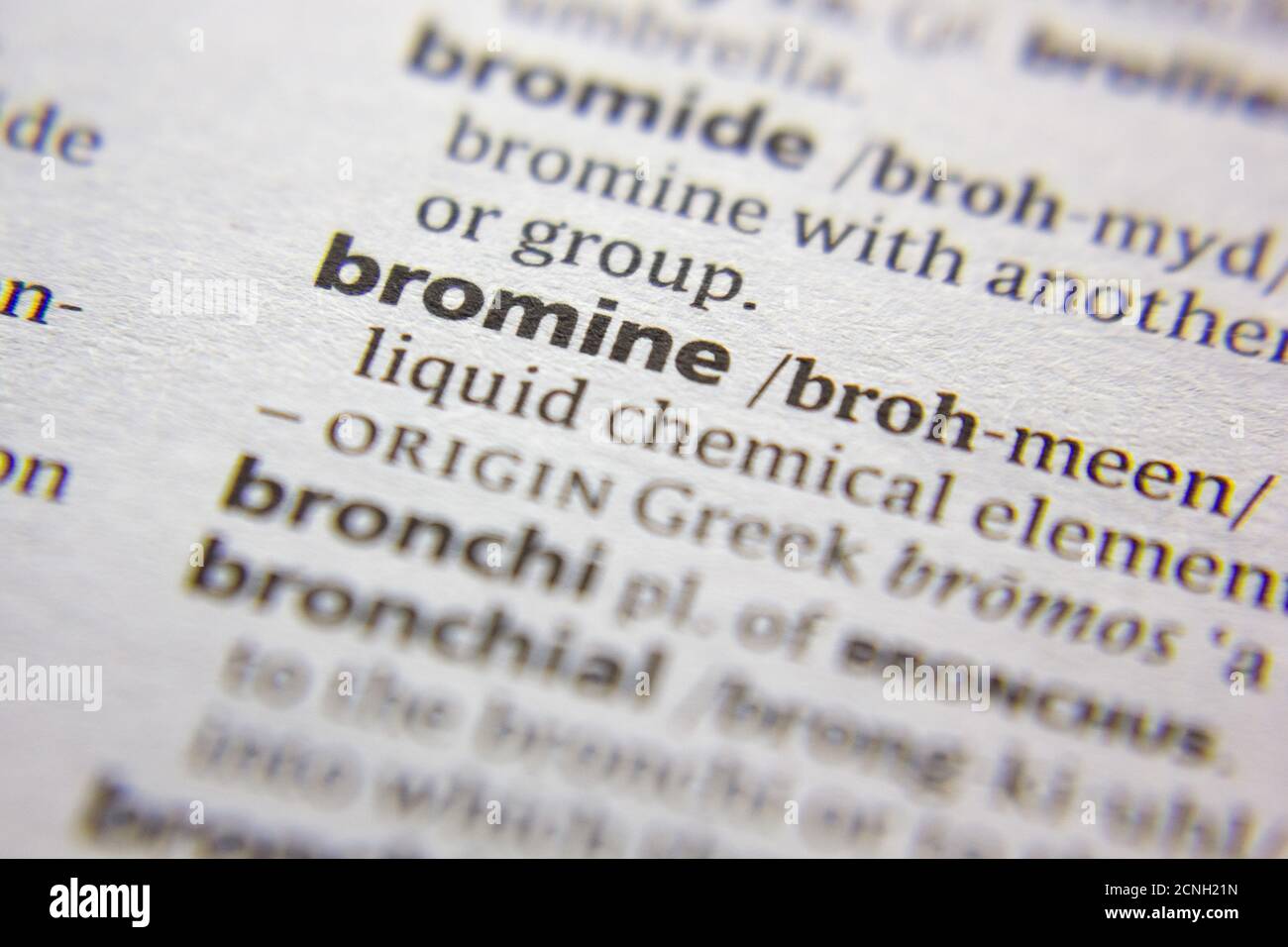 Word or phrase Bromine in a dictionary Stock Photo Alamy