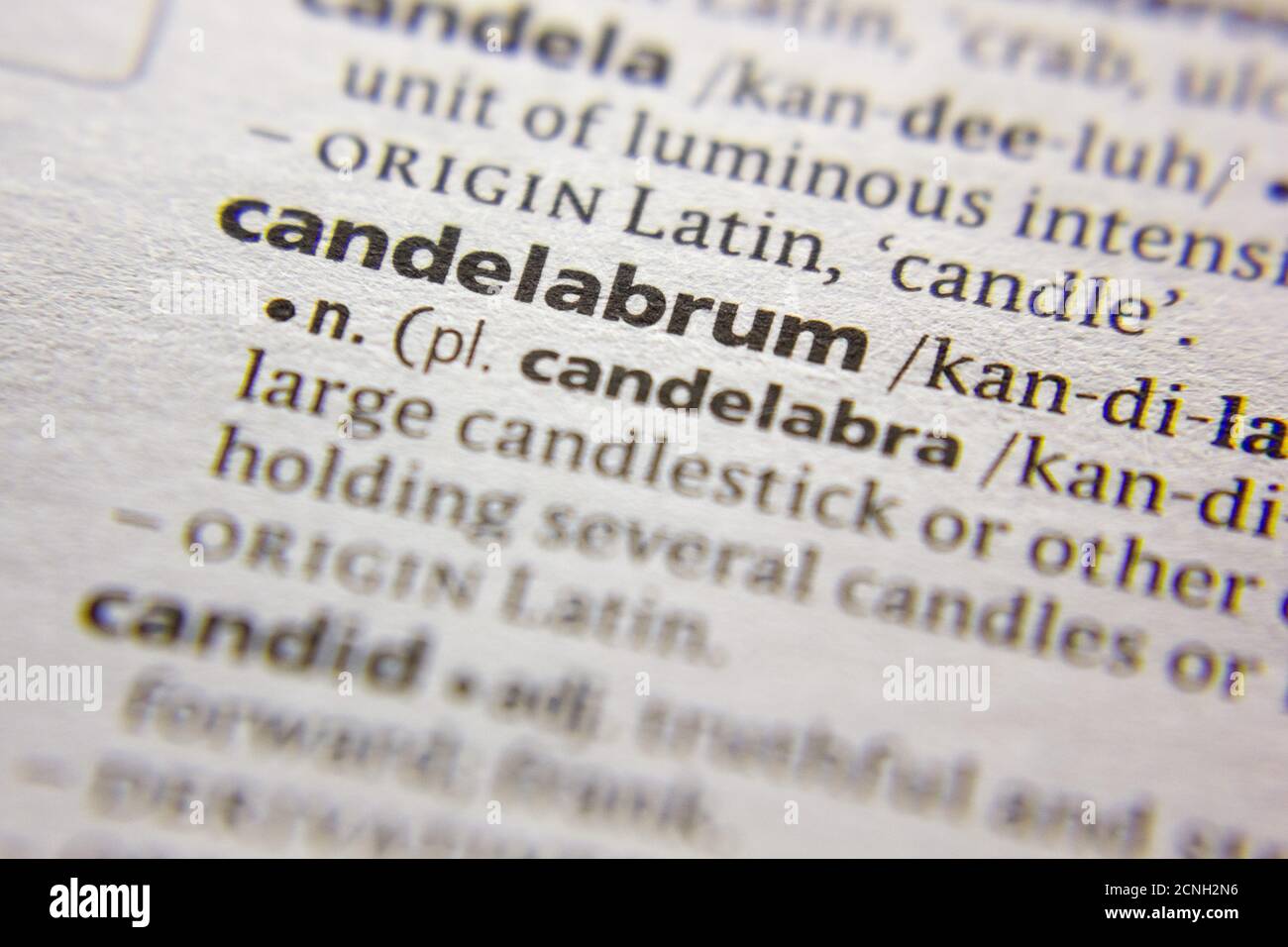 Word or phrase Candelabrum in a dictionary Stock Photo Alamy
