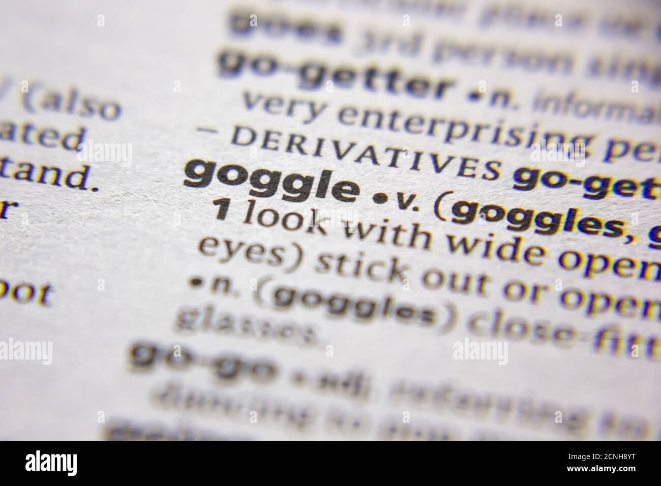 Word or phrase Goggle in a dictionary Stock Photo Alamy