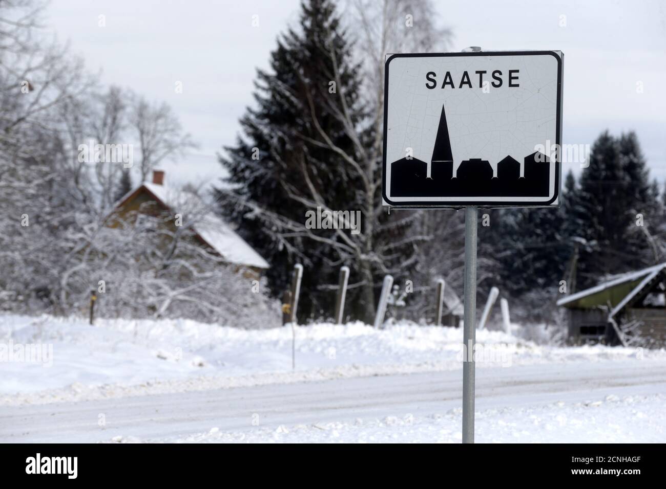 A Town Sign Is Pictured About 1km 0 6 Miles From The Estonian Russian Border In Saatse Estonia January 18 17 Reuters Ints Kalnins Stock Photo Alamy A Town Sign Is Pictured About 1km 0 6 Miles From The Estonian Russian Border In Saatse Estonia January 18 17 Reuters Ints Kalnins Stock Photo Alamy