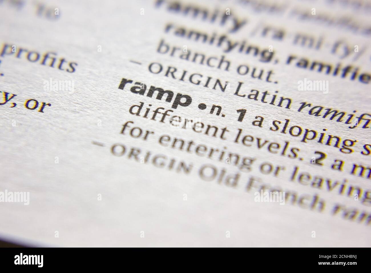 Word or phrase Ramp in a dictionary Stock Photo Alamy