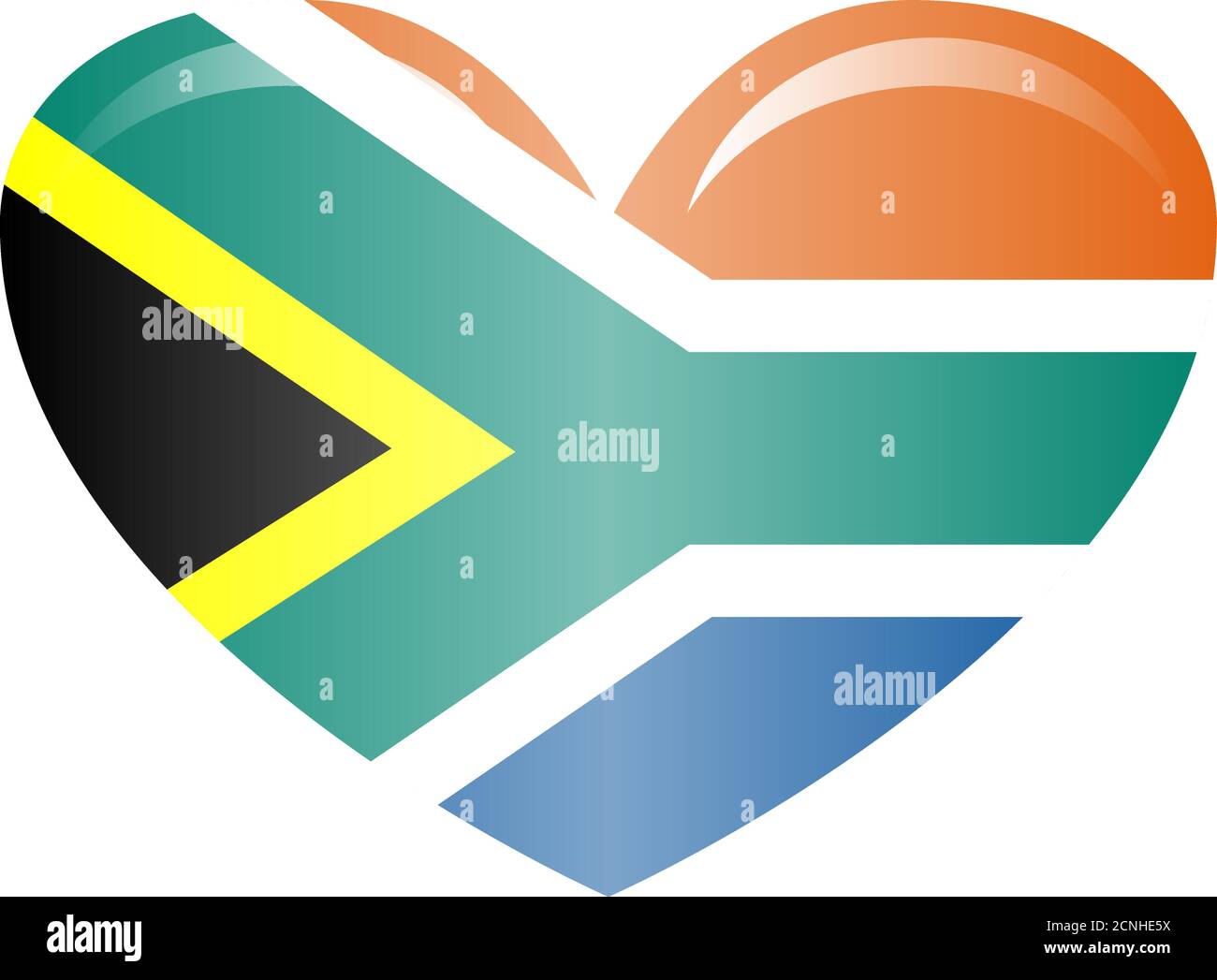 National flag of South Africa in official colors and proportions Icons. Stock Vector