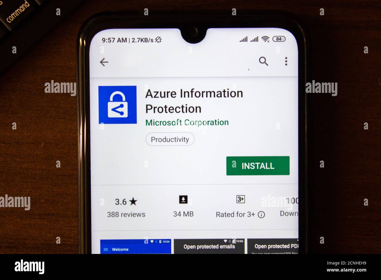 Ivanovsk, Russia - July 07, 2019: Azure Information Protection app on ...