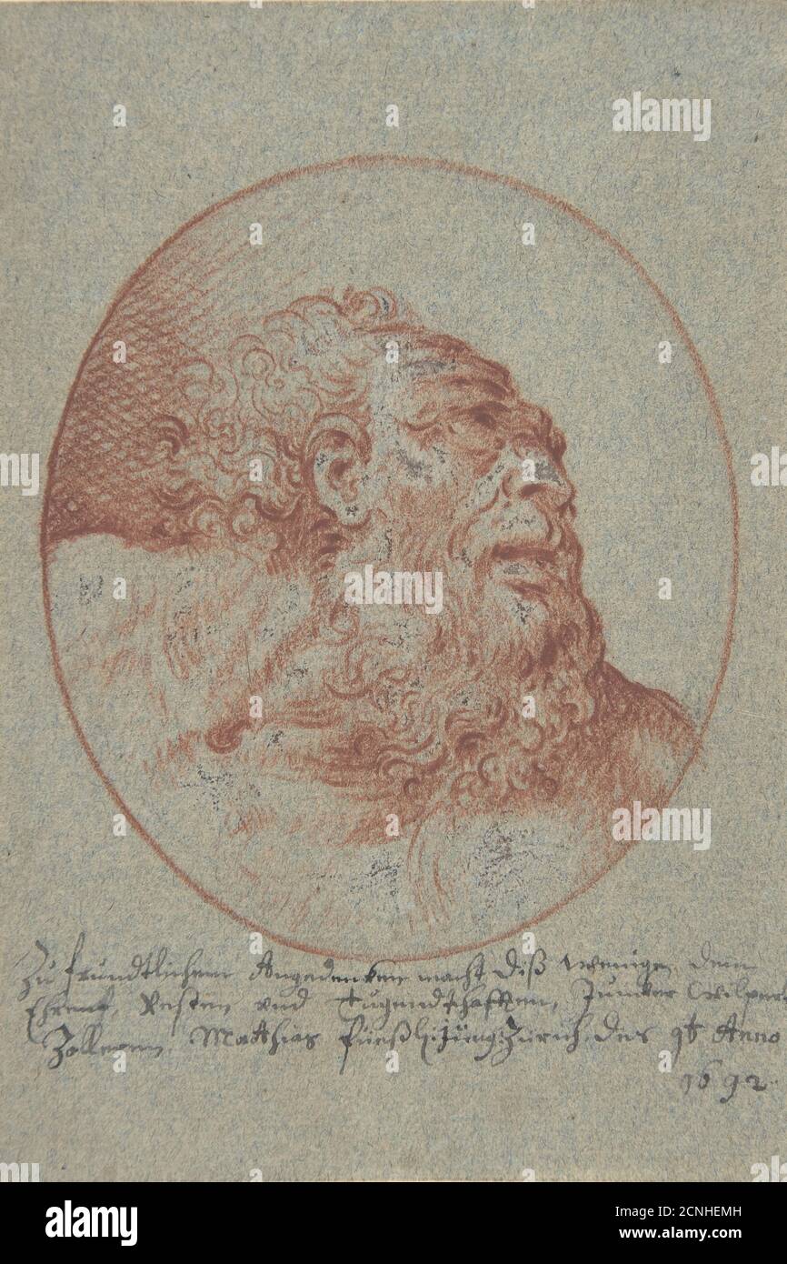 Head of a Bearded Man Looking Right, 1692. Stock Photo