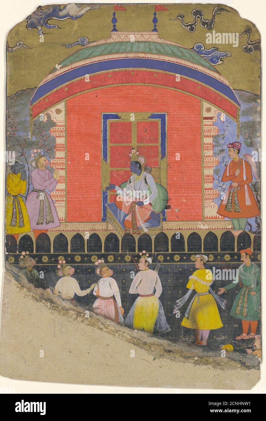 Rama Receives Sugriva and Jambavat, the Monkey and Bear Kings, Folio