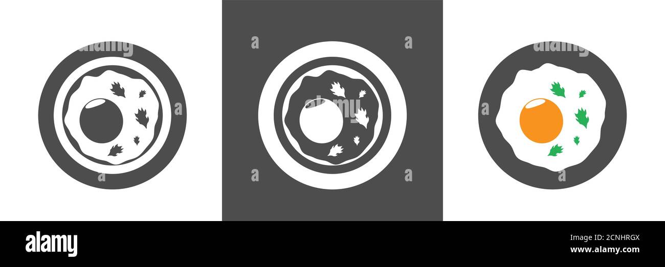 Fried egg vector icons Stock Vector