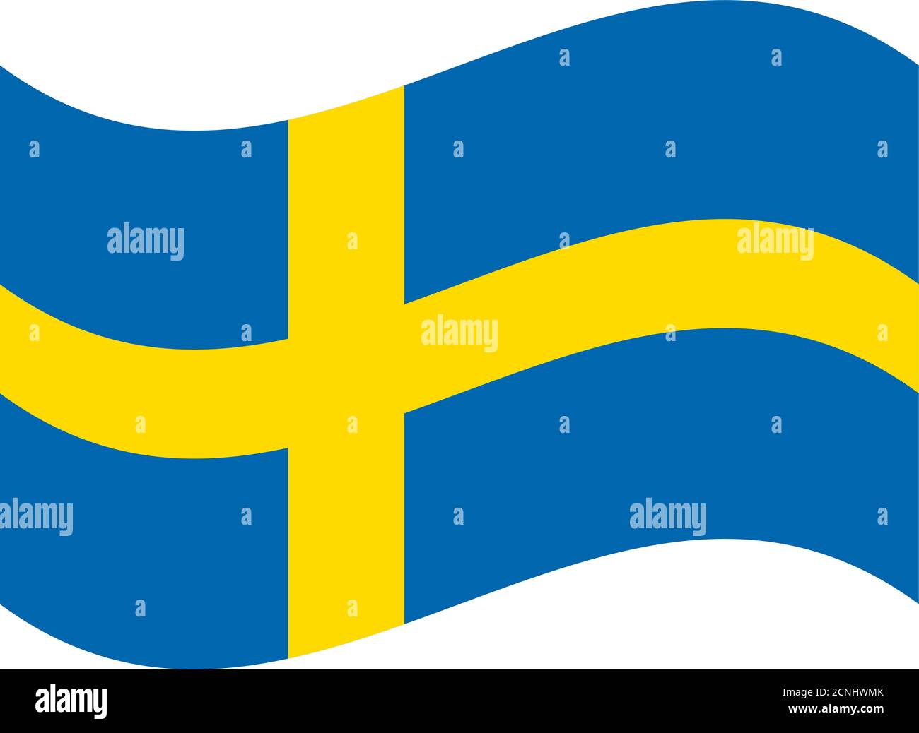 Flag of Sweden. Realistic waving flag of Kingdom of Sweden. Fabric ...