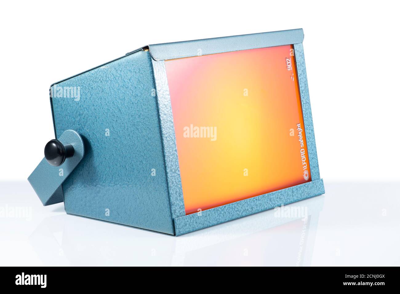 DARKROOM SAFELIGHT by ILFORD LIGHT BROWN 902 FILTER. Darkroom Safelight by Ilford Brown Filter for Film Developing Processing. Clipping Path in JPEG Stock Photo