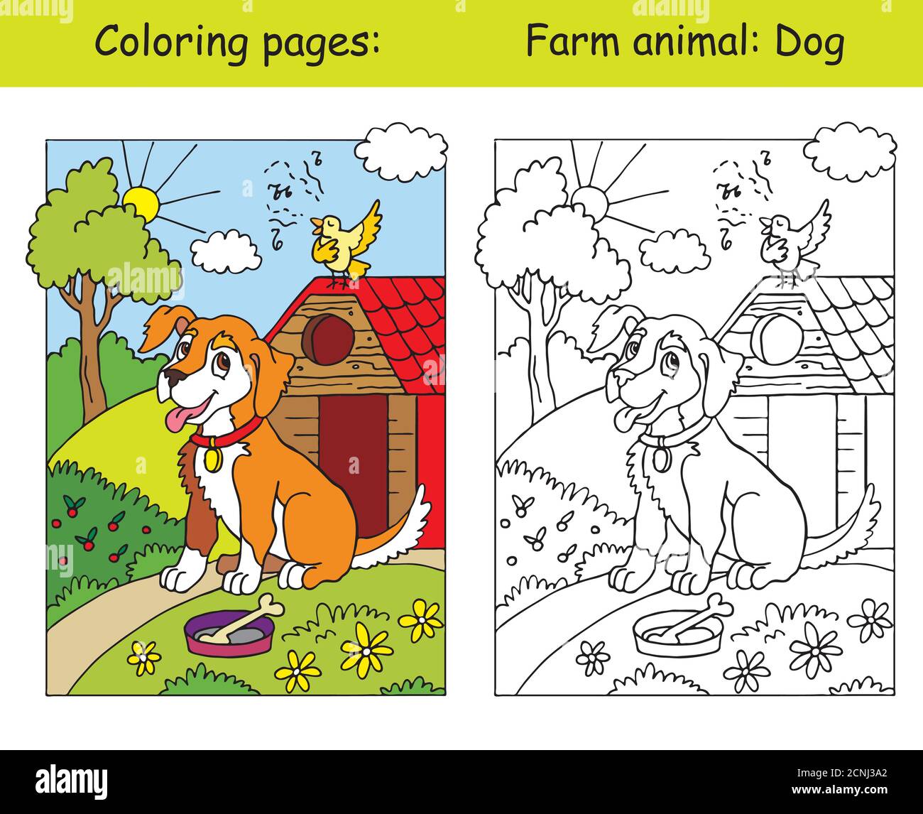 Cute Baby Dog Coloring Pages High Resolution Stock Photography And Images Alamy