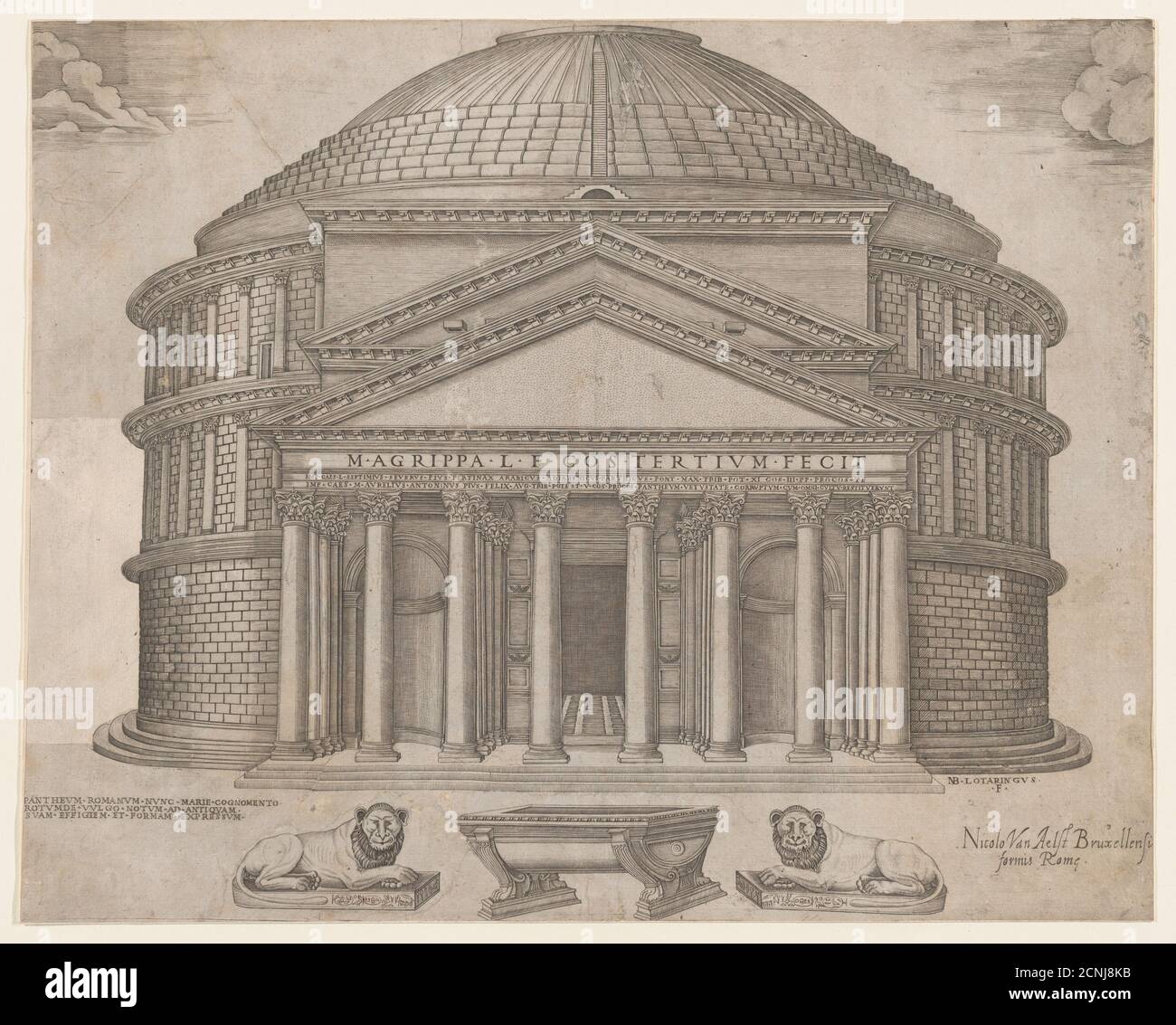 Speculum Romanae Magnificentiae The Pantheon, 16th century Stock Photo