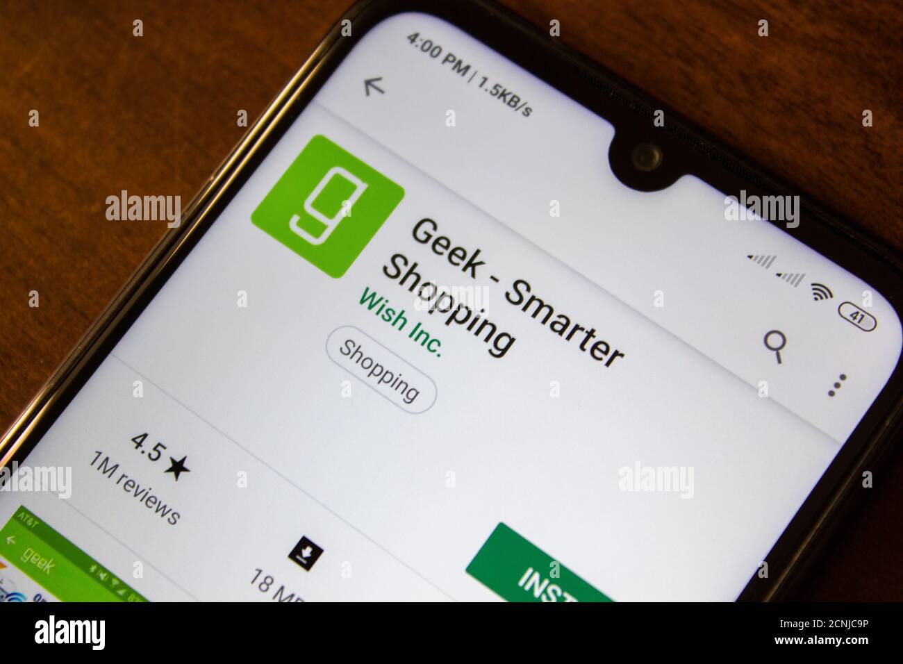 Ivanovsk, Russia July 07, 2019 Geek Smarter Shopping app on the