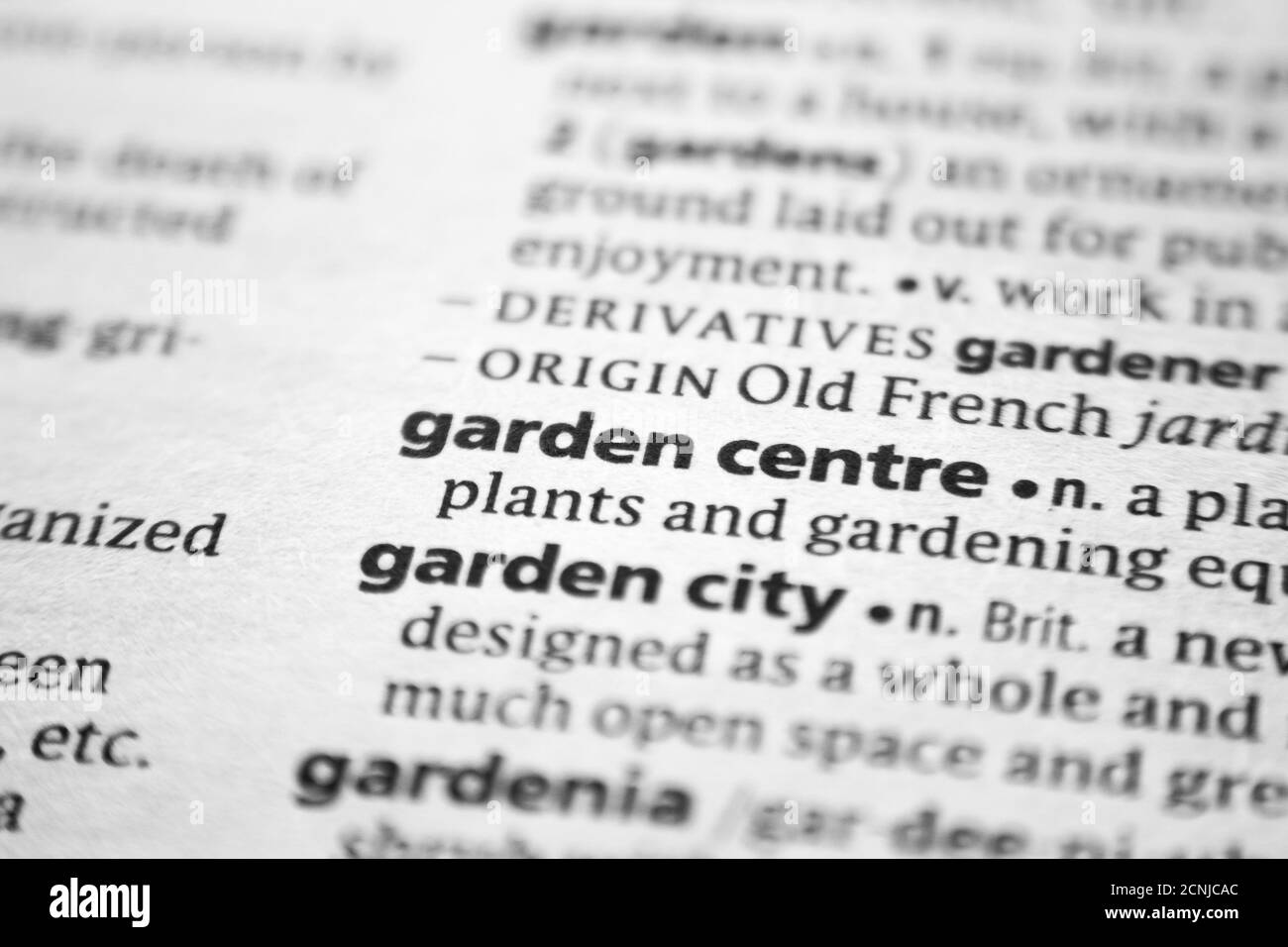 Word or phrase Garden centre in a dictionary Stock Photo Alamy