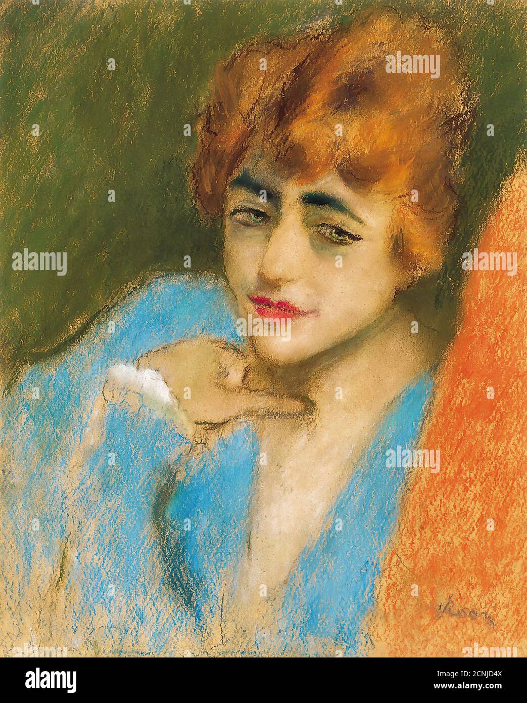 Girl in a blue dress painting hi-res stock photography and images - Alamy
