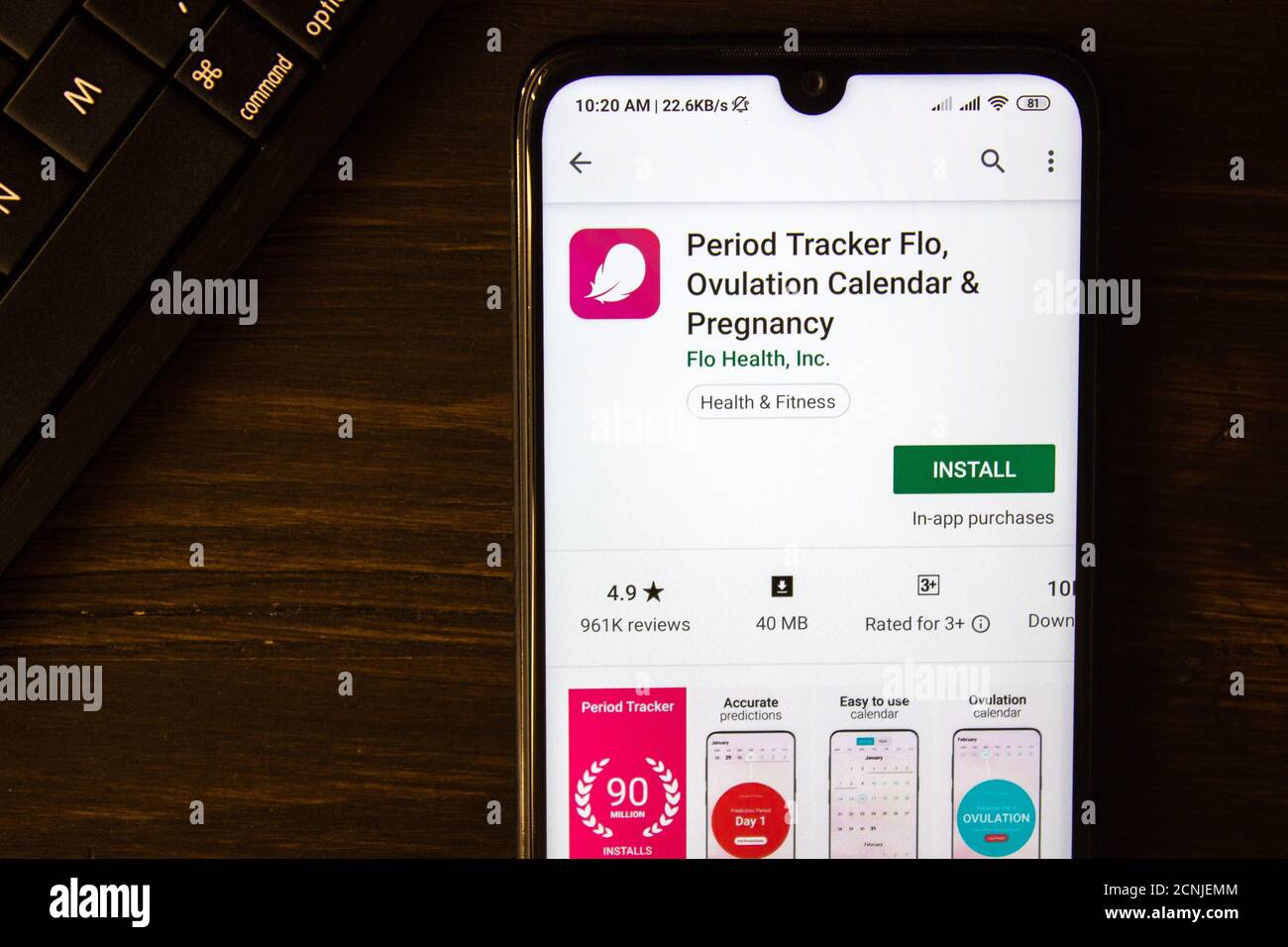 Ivanovsk, Russia - July 21, 2019: Period Tracker Flo, Ovulation ...