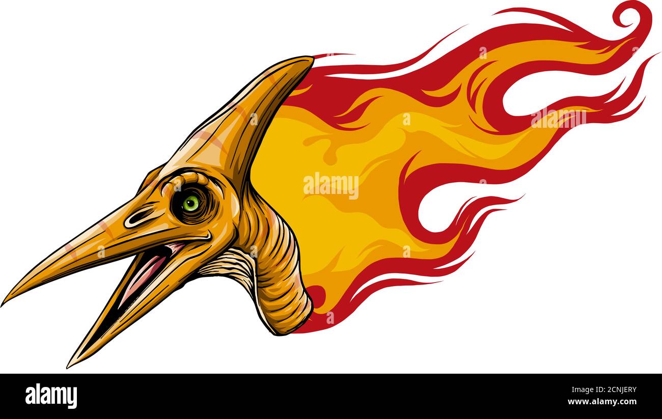 dinosaurus pteranodon head art vector illustration design Stock Vector